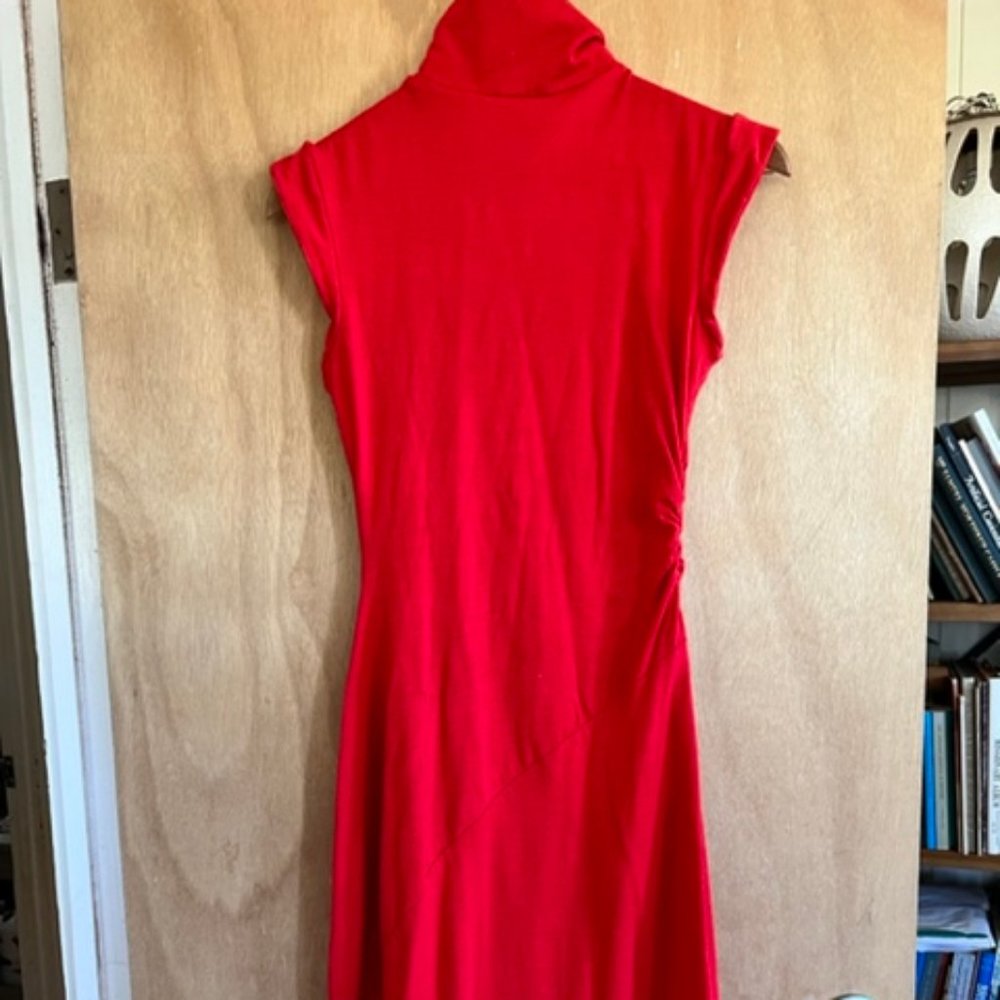 Vintage Diane Von Furstenberg Turtleneck Sleeveless Red Dress
